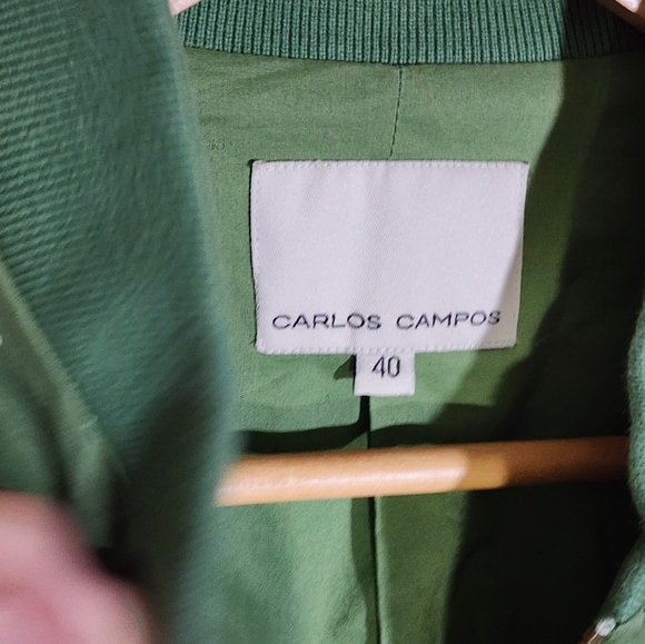 Carlos Campos Green Star Pattern Bomber Jacket - Picture 8 of 9